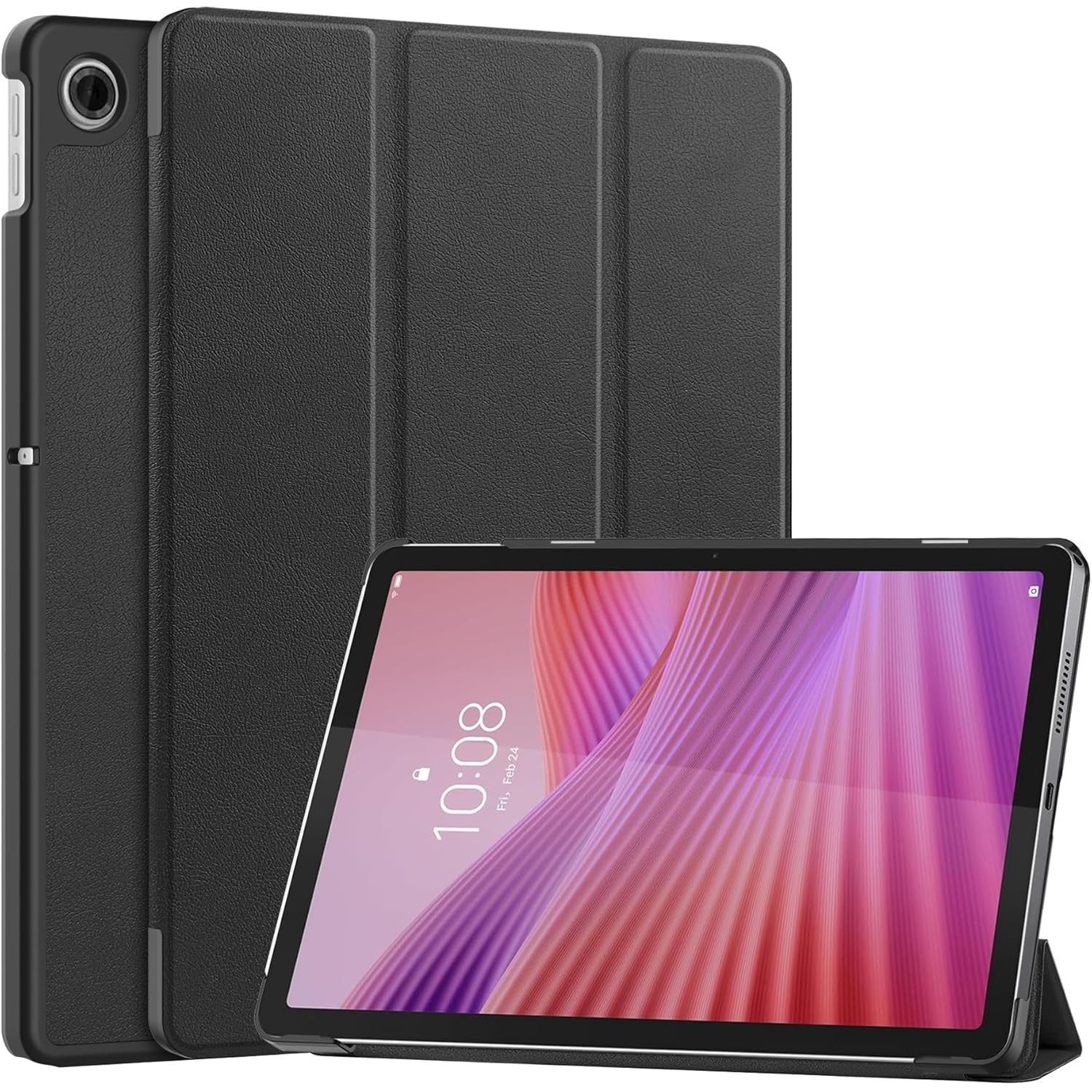 Husa pentru Lenovo Tab 10.1 2025 TB311 tip stand functie sleep/wake-up protectie 360 - Negru