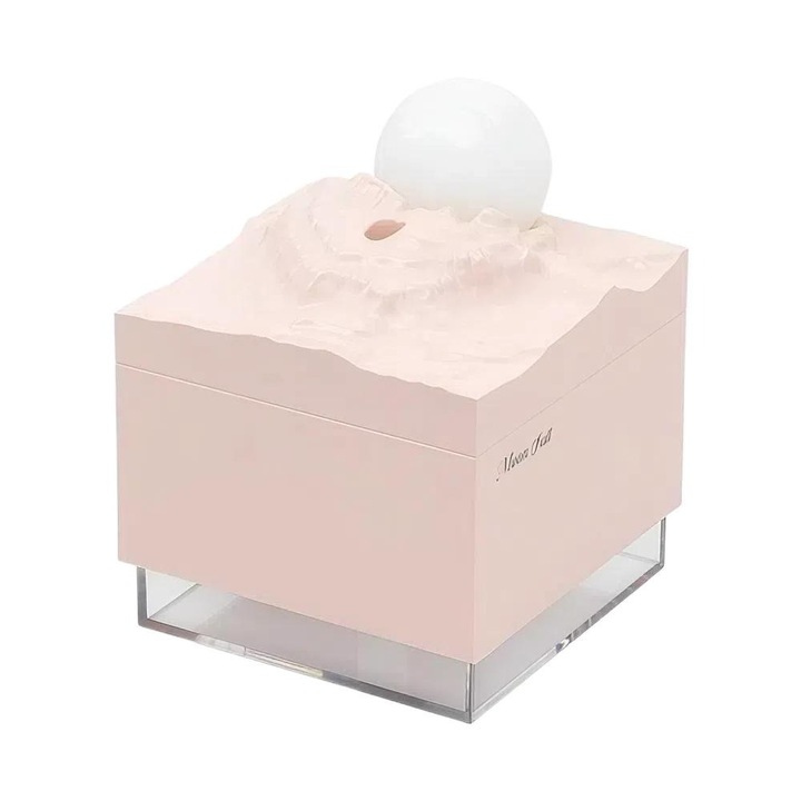 AONYIYI® Lunar kompakt ultrahangos párásító, nano-köd, alacsony zajszint, 2 sebességes időzítő, 300 ml-es víztartály, otthoni, irodai és autós használatra, 11,2 x 9 cm, rózsaszín