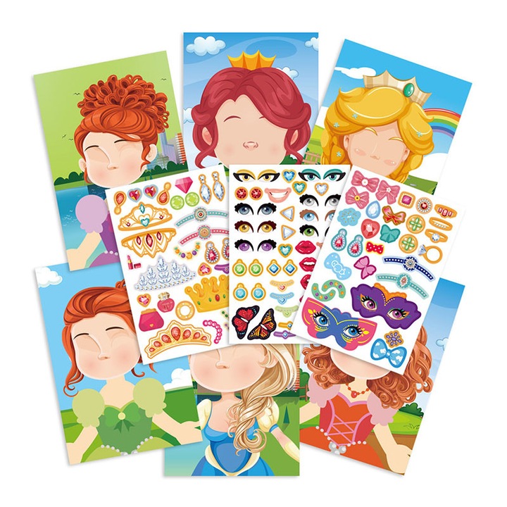 Joc educativ, NAXSIR, stickere, Dezvoltati atentia si abilitatile cognitive ale copiilor, 14x21 cm, 3 ani+, Multicolor