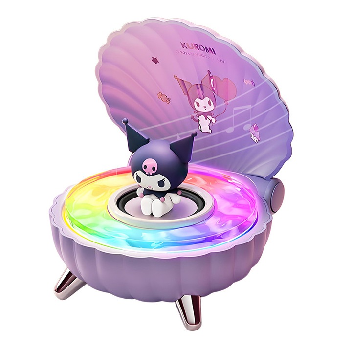 Difuzor portabil, 2-in-1, Difuzor/Lumina de noapte, Difuzor Bluetooth fara fir Shell, Difuzor fara fir pentru exterior si interior, Bluetooth 5.0, Incarcare USB Type-C, Cadou de Craciun de Ziua Copilului, Mov, 120x120x66mm