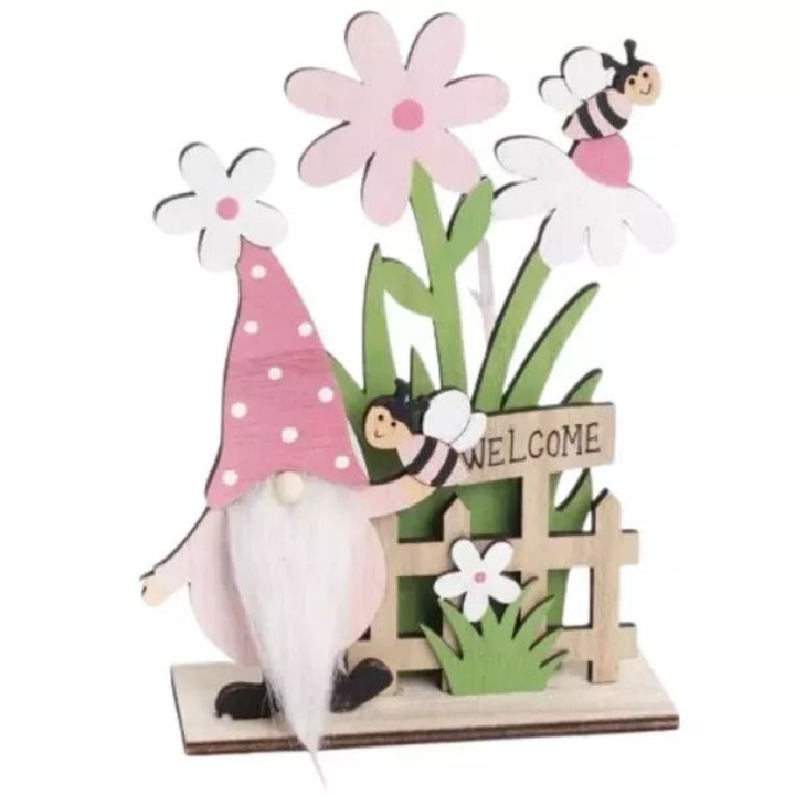 Decorat de Masa Spiridus Barbos cu Flori - 19 x 13 cm