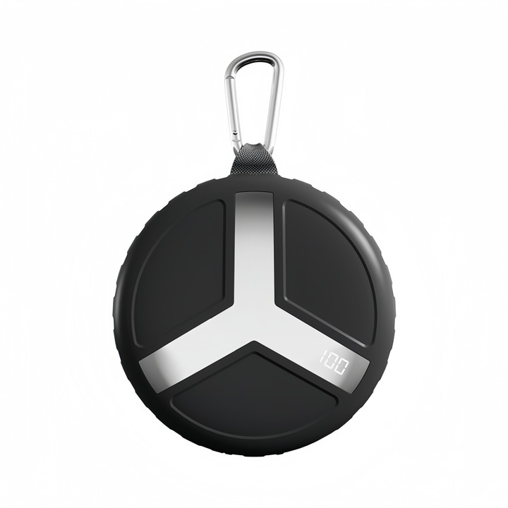 Power bank, kültéri töltőkincs, 10000 mAh, LED kiegészítő világítás, LED digitális kijelző, gyorstöltés, fekete