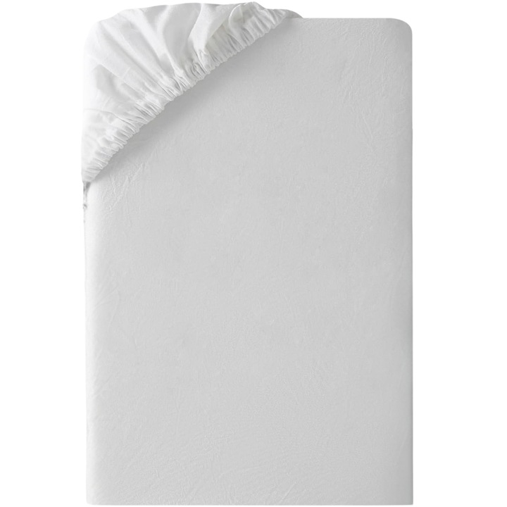 Husa de protectie pentru saltea, SOULFUL, cu elastic, durabila, din bumbac, respirabila, Certificata OEKO-TEX, 180 x 200 x 25 cm, Alb ivoire