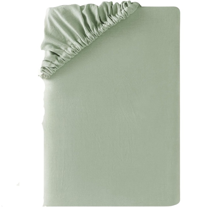 Husa de protectie pentru saltea, SOULFUL, cu elastic, durabila, din bumbac, respirabila, Certificata OEKO-TEX, 140 x 200 x 25 cm, Lime Green