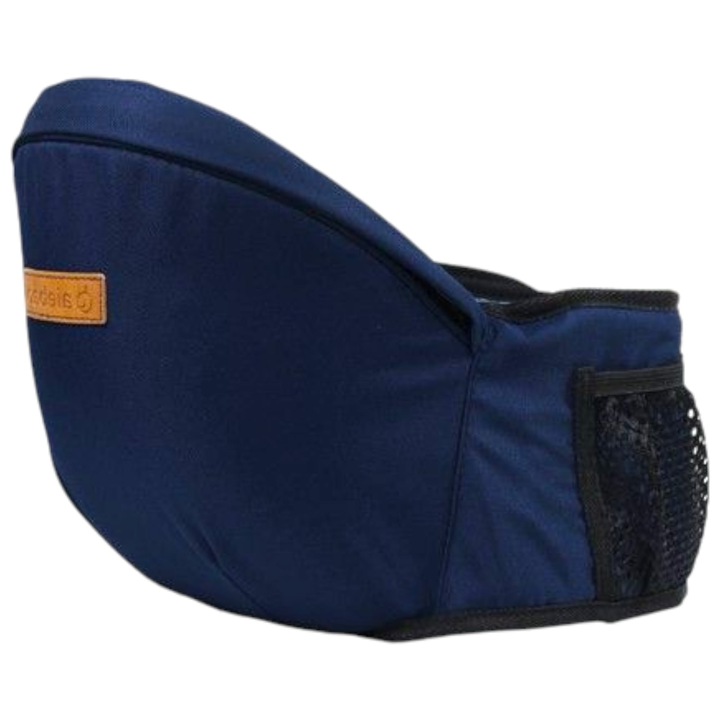 Port-Bebe Ajustabil cu Scaun, Ergonomic, 3 Pozitii, Bumbac, pentru Copii 0-3 Ani, Max 20 kg, Albastru mov