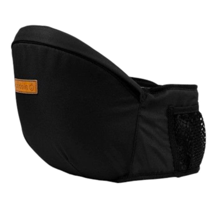 Port-Bebe Ajustabil cu Scaun, Ergonomic, 3 Pozitii, Bumbac, pentru Copii 0-3 Ani, Max 20 kg, Negru