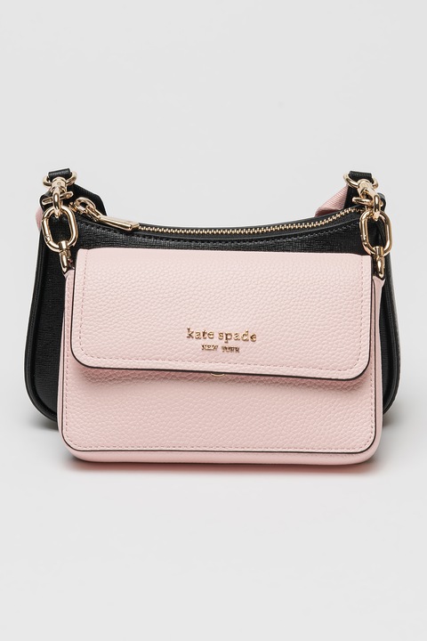 KATE SPADE, Кожена чанта с дизайн на пластове, Черен