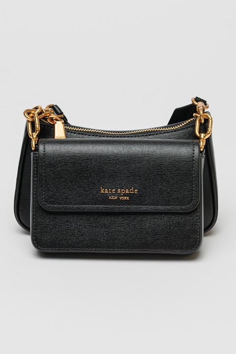 KATE SPADE, Чанта през рамо Double от кожа Сафиано, Черен