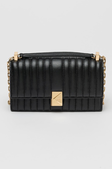KATE SPADE, Капитонирана кожена чанта през рамо Deco, Черен