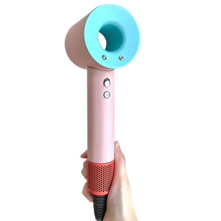 Uscator de Par Profesional YARCO MACARONS cu Ioni Negativi – Motor Ultra Puternic 110.000 RPM, 3 Viteze, 4 Setari de Temperatura, Aer Rece si Cald, 5 Accesorii pentru Coafuri ca la Salon