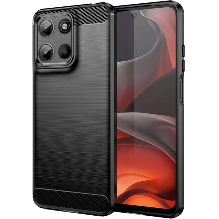 Tok, Tech-Protect TPU Carbon Case kompatibilis Motorola Moto G15 / G15 Power, Fekete