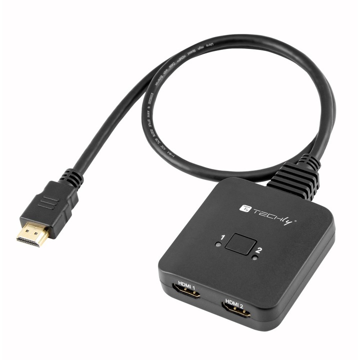 Splitter HDMI bidirectional, 2 porturi, 1 intrare - 2 iesiri, 8K 60Hz, V2.1, Techly, IDATA HDMI-22BI8KTY