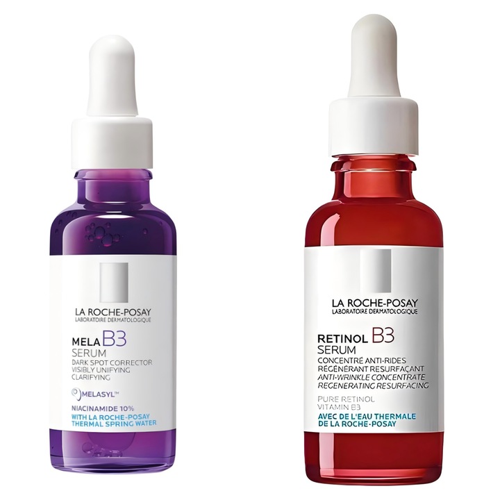 2 db La RochePosay Mela B3 intenzív koncentrált szérum a pigmentfoltok korrigálására, Retinol B3 Koncentrált, 30ml
