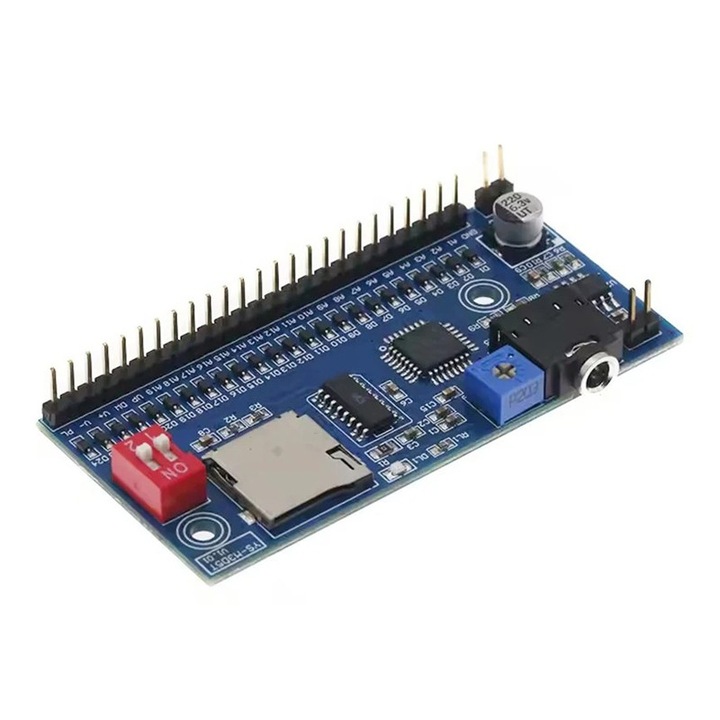 Modul MP3 de redare automata a mesajelor vocale, M3D5T, pentru microcontrolere si sisteme DIY