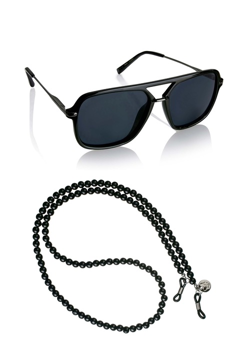 Marc Lauder, Унисекс слънчеви очила 1986 Aviator, 56-17-145, Черен