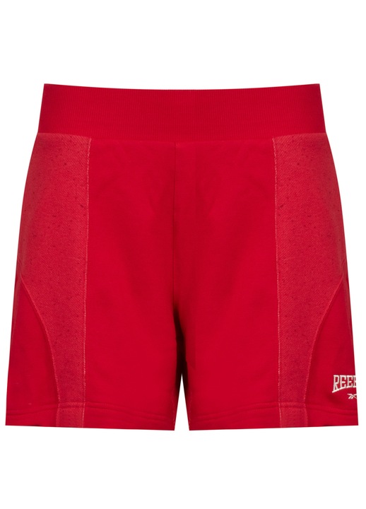 Pantaloni Scurti Dama, Reebok, VARSITY HR SHORT HS0372, Confortabili Si Usori, Ideali Pentru Activitati Fizice, Talie Elastica, Material Respirabil, Croi Slim, 100% Bumbac, Ideali Pentru Sala Si Alergare, L, Rosu