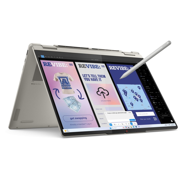 Лаптоп Lenovo Yoga 7 2-in-1 14AKP10 с AMD Ryzen AI 7 350 (2.0/5.0GHz, 16M), 32 GB, 1TB M.2 NVMe SSD, AMD Radeon 860M, Windows 11 Home, Светлобежов