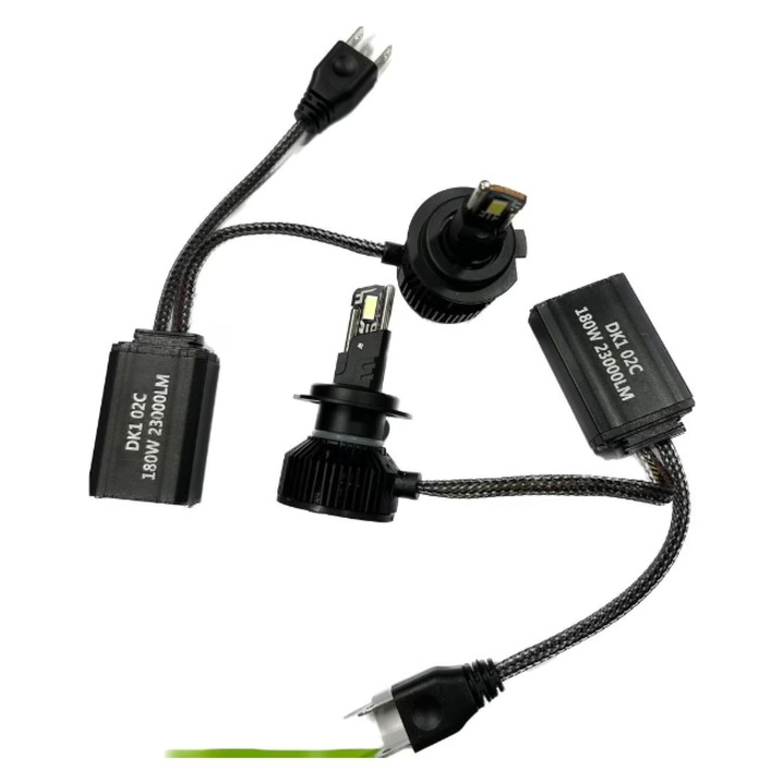 Set 2 becuri LED H4, DK1, 180W, 6000K, Canbus, fara eroare