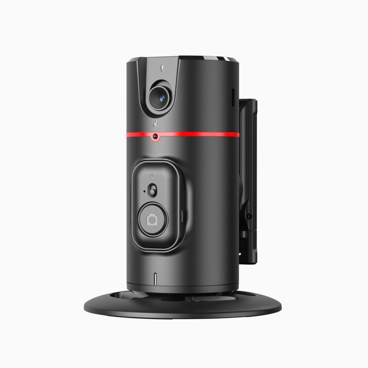 Стабилизатор на изображението, Bluetooth дистанционно управление, AI лицево разпознаване, 1/4 конектор, Двойна запълваща светлина, въртене на 360°, Управление с жестове, Антивибрация, Дълъг живот, Компактен и преносим, Черен