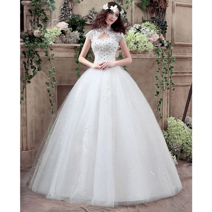 Rochie de mireasa Theia cu manecute, 38