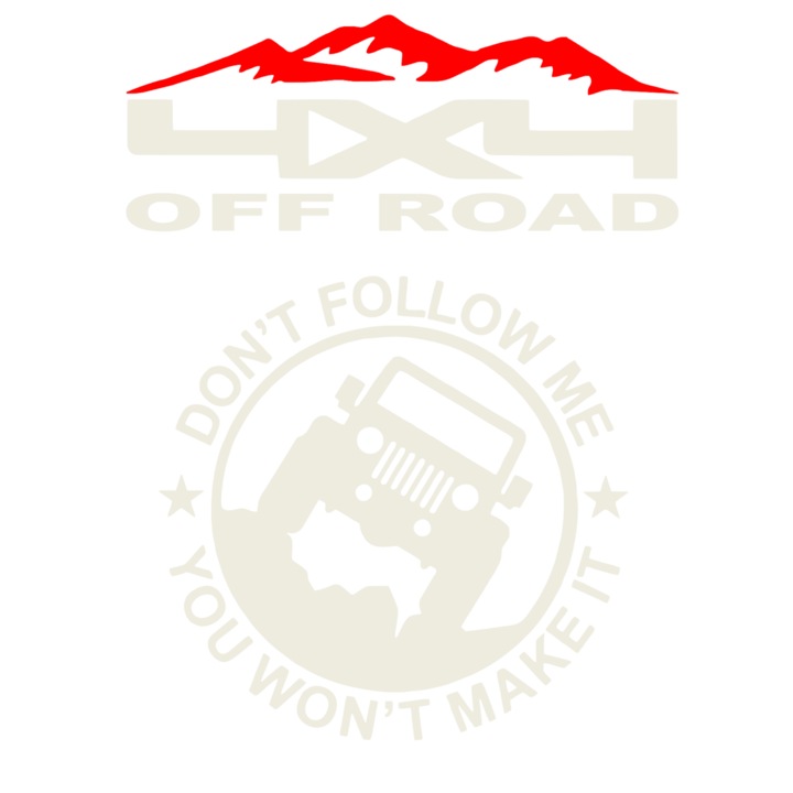 Sticker auto, off road, model Mountains, alb