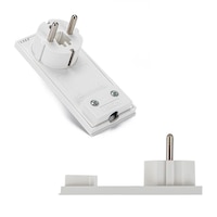 Fisa, Stecher Schuko, Ultra Slim, Rotabila, 2P+E, 16A, 250V, Demontabila, Pinii Pot fi Rotiti Vertical sau Orizontal Dupa Necesitate la Cablarea Fisei, Alb Mat, Fanton 80065