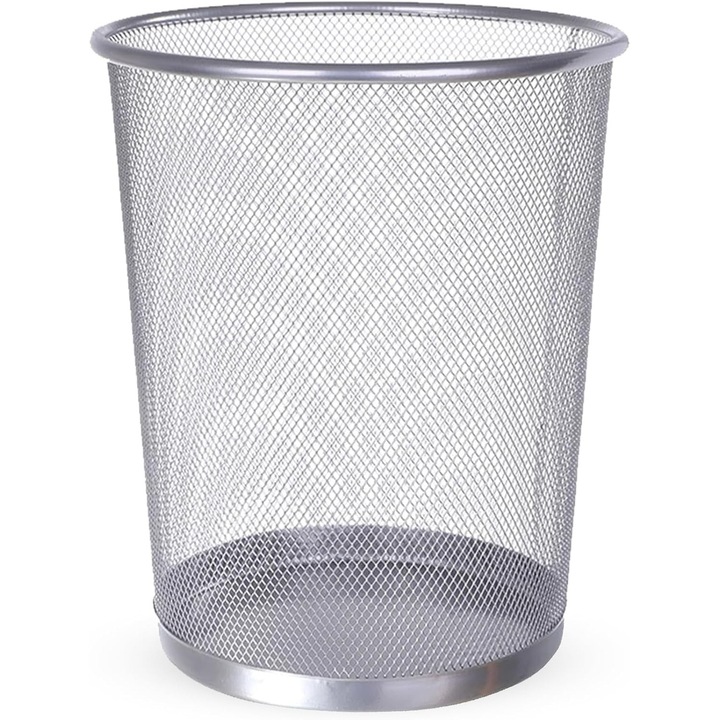 Метален офис кош, 12L, Eher Silver