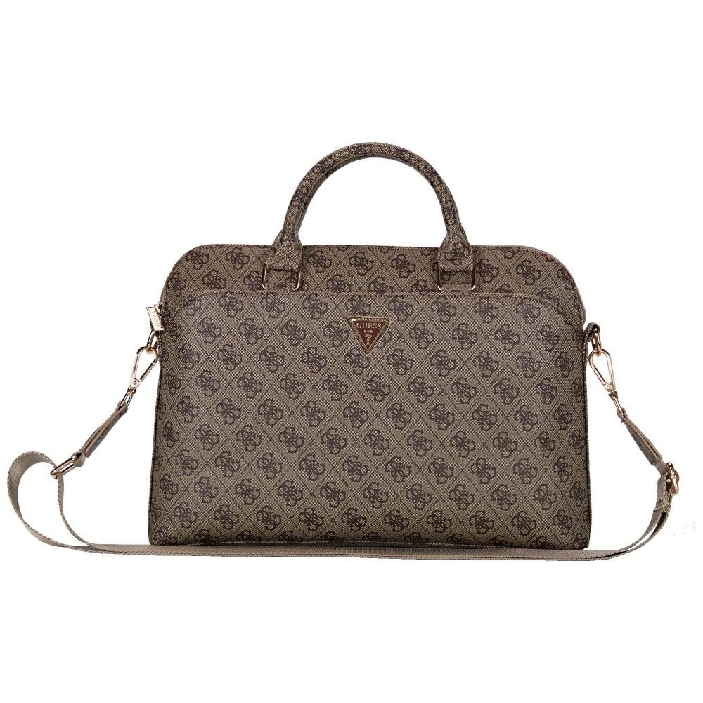 Geanta pentru laptop, Guess 15", piele ecologica, maro
