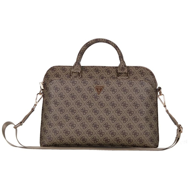 Geanta pentru laptop, Guess 15", piele ecologica, maro