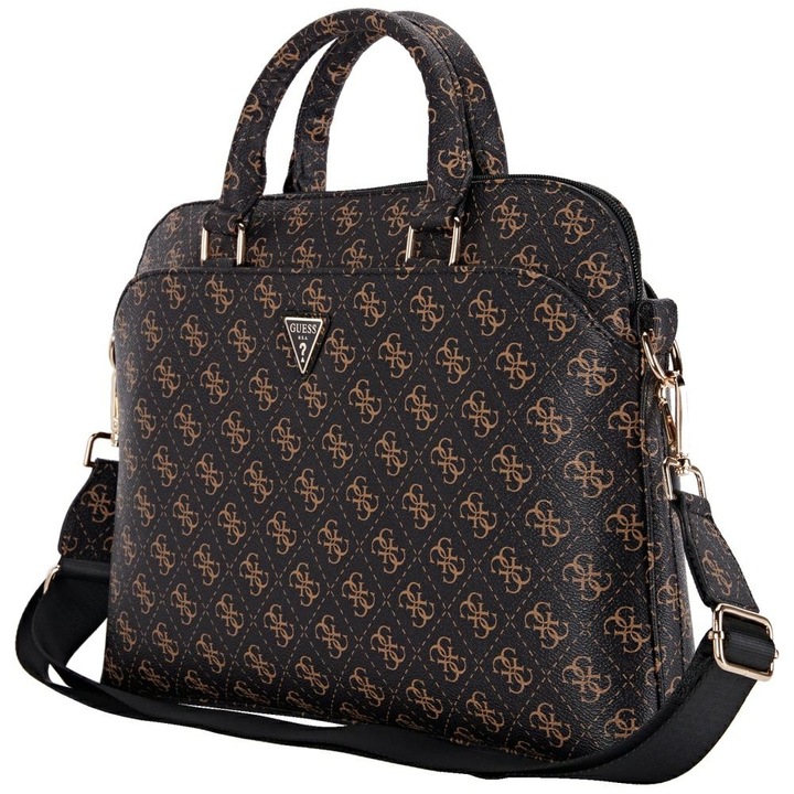 Geanta pentru laptop, Guess 15", piele ecologica, neagra