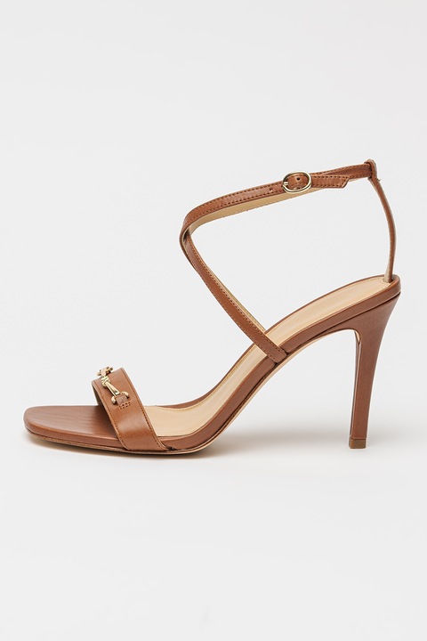 Michael Kors, Bőrszandál fémrészlettel, Fahéjbarna