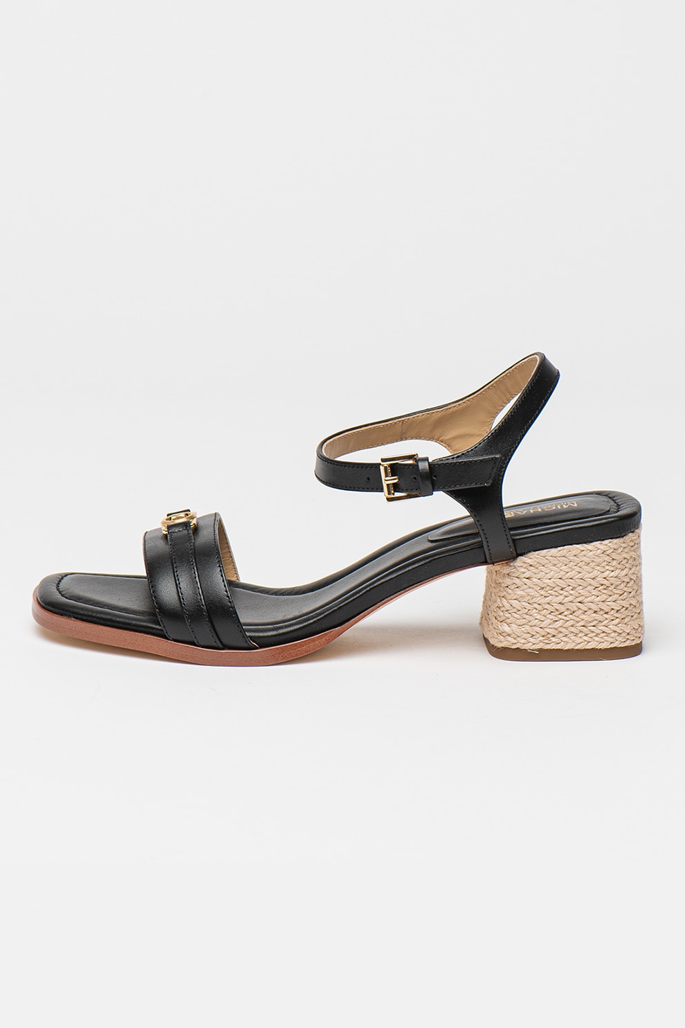 Michael Kors, Sandale din piele cu toc masiv Mandy, Negru, 8