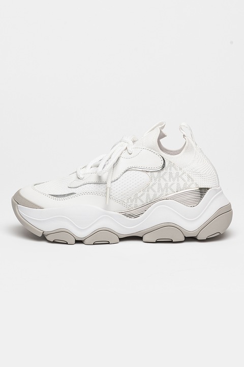 Michael Kors, Atlas sneaker bőrrészletekkel, Fehér/Ezüstszín