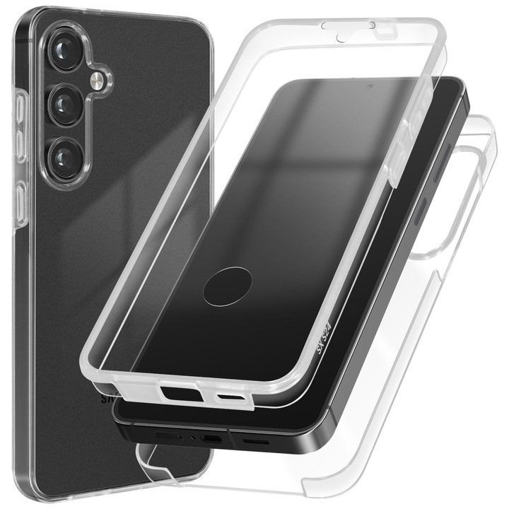 Husa pentru Samsung Galaxy S25 Plus DaDen® Fata-Spate, Full Body 360°, Antisoc, Protectie completa, Transparenta