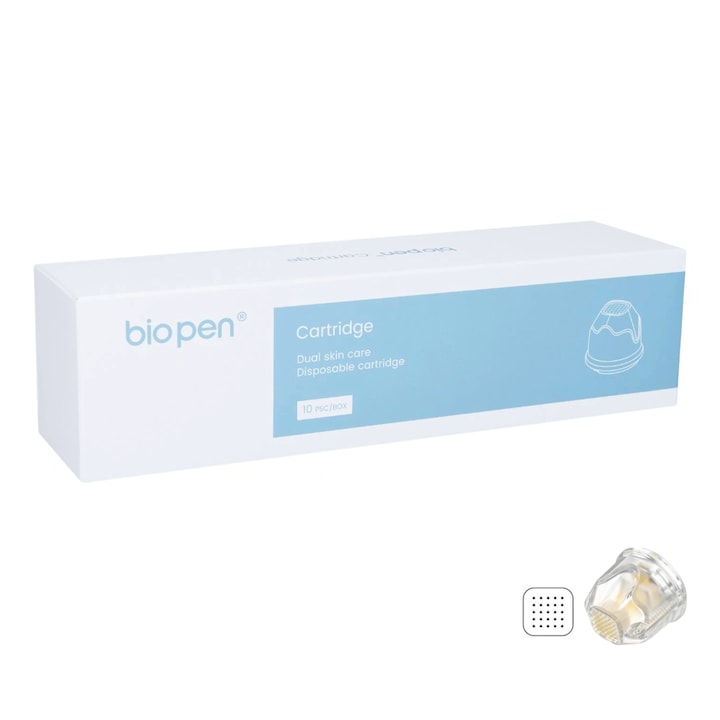 Set 10 Rezerve Cartus Dermapen, Dr. Pen Bio Pen Q2, Micro-Ace 25 pini, de unica folosinta, tratamente fata si corp, vergeturi, cicatrici, pete pigmentare