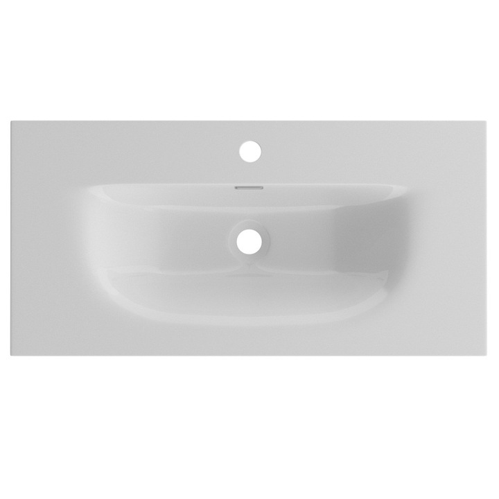 Lavoar Olim Ceramica Seria SORRISO 40, Lavoar Incastrat pentru Mobilier, Alb, 70cm