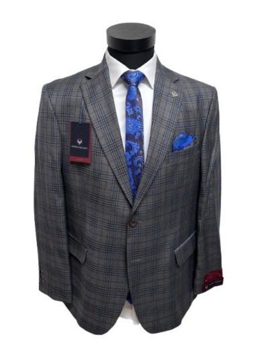 Мъжко карирано сако, AR-4-01, Tъмносив/Тъмносин