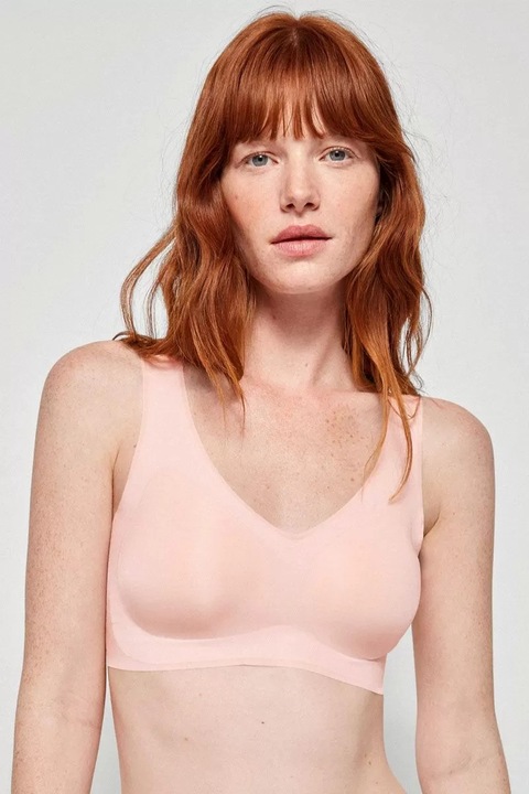 Sutien fara arcuri si cu burete detasabil, Gisela 1/10026, Roz prafuit