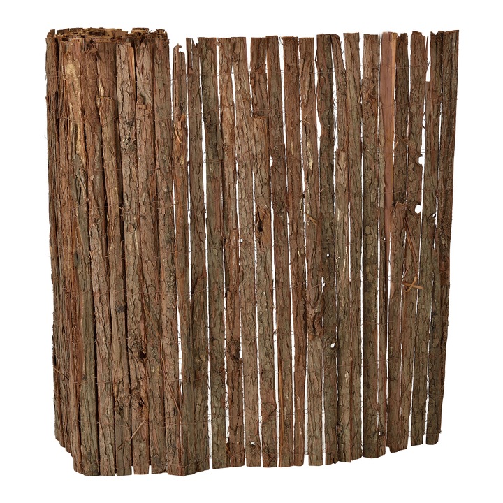 Gard, casa.pro, PXHI-0029 Zamora, 300 x 180 cm, scoarta copac, lemn natur