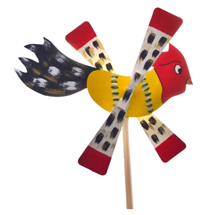 Morisca de vant din Lemn, Model Cocos, 155x37 cm