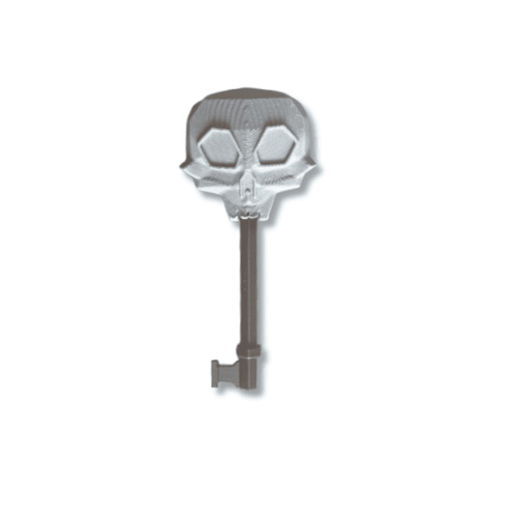 Accesoriu de colectie Skeleton Key, Cheie Doors Roblox, maro, crem, printat 3D, 100x50x25 mm