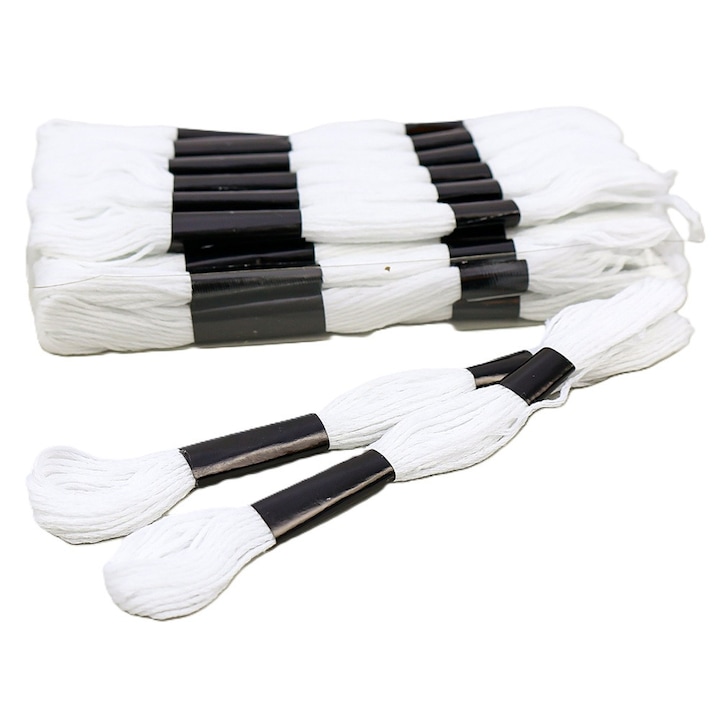 Set Ata Mouline Goblen – 24 Jurubite, 8m per jurubita, 100% Bumbac, Alb