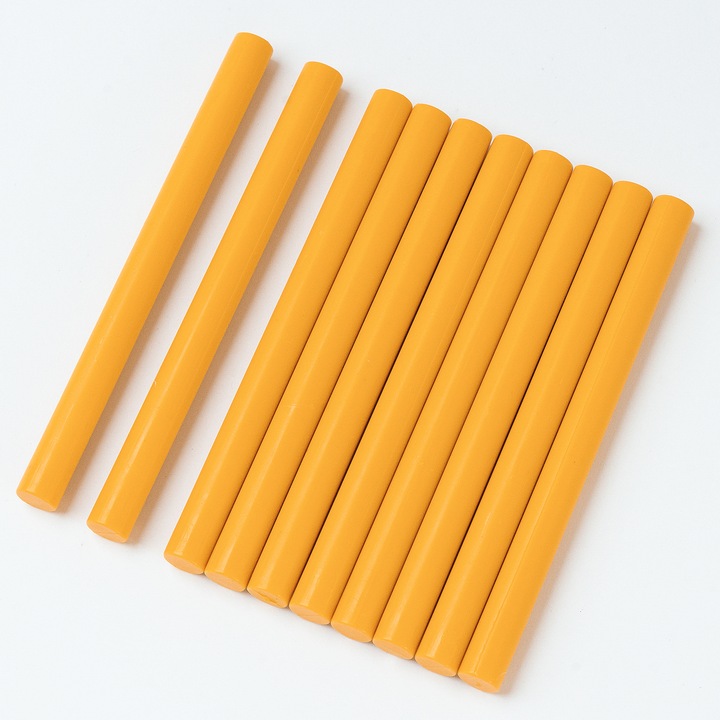 Восъчни пръчици за восъчни печати, Мариарт, цвят Слънчево жълто, диаметър 11 мм, количество за 70 печата, покани за сватба, кръщене, изработка, пликове, канцеларски материали за събития