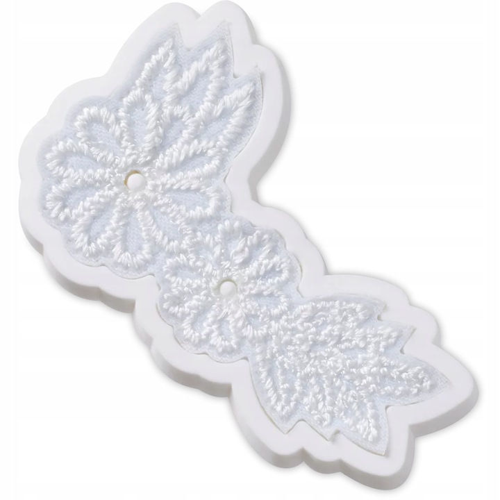 Crocs, Jibbitz cipő kiegészítő, Elegáns fehér virágos 15, Többszínű