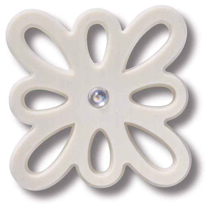 Crocs, Accesoriu incaltaminte Jibbitz, Cutout White Flower, Multicolor