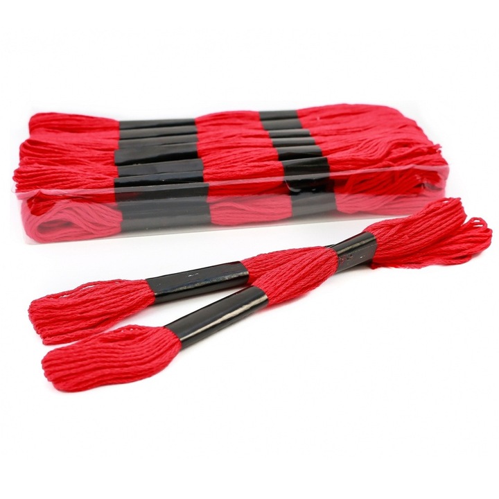 Set Ata Mouline Goblen – 24 Jurubite, 8m per jurubita, 100% Bumbac, Rosu