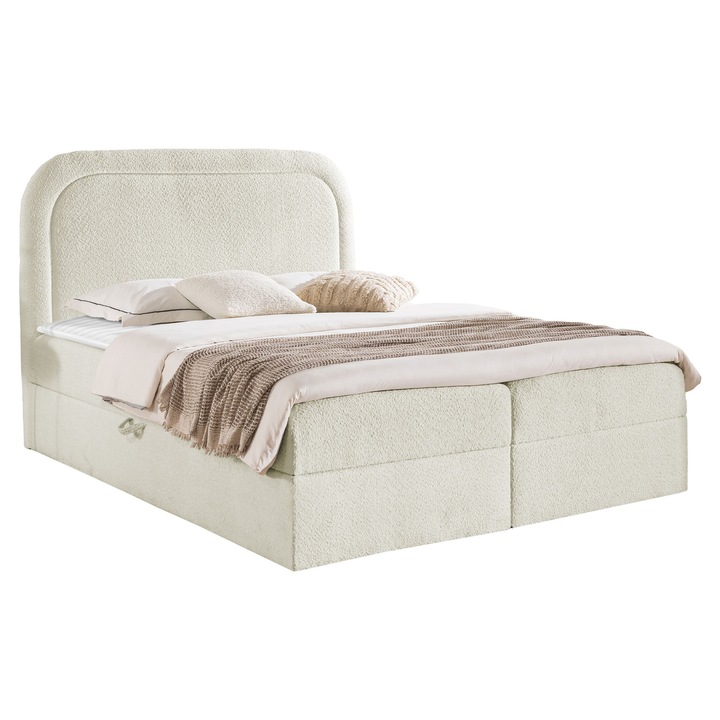 Pat boxspring Bukirt 200x200, MIRJAN 24, crem, 208x204x122 cm
