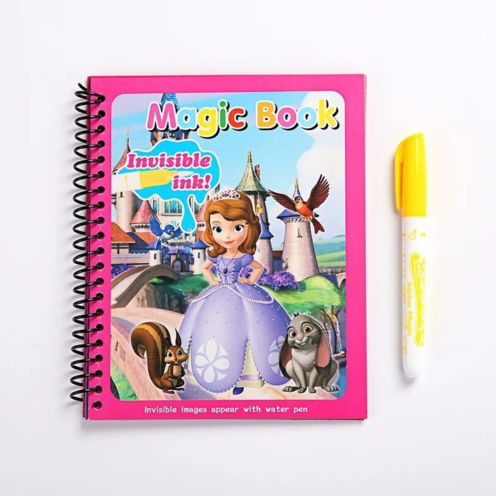 Carte Magica de Colorat Mixbo, Stilou Reutilizabil cu Apa, Carton, Model 3, Multicolor