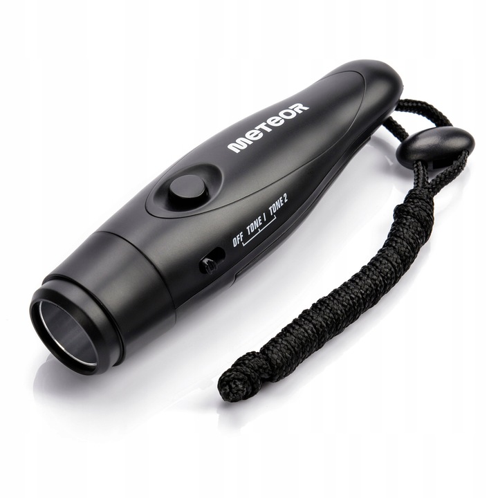 Fluier cu ton scazut, Electric, Doua tipuri de sunet, Volum max 125 db, Cu snur, Ideal pentru jocuri de echipa, Pentru antrenori, Pentru arbitri, Plastic, Negru