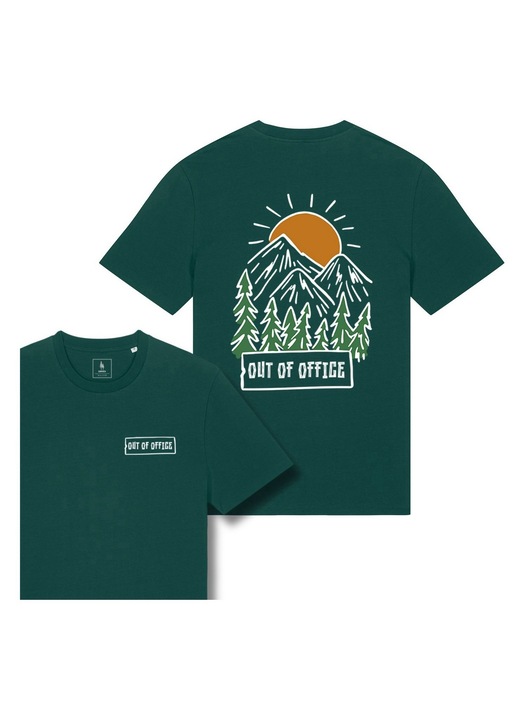 Tricou unisex Empath, model Out of office, 100% bumbac organic, Glazed Green, S